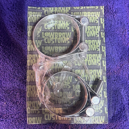 Lowbrow STAINLESS STEEL EXHAUST CLAMPS 1-3/4 INCH - MADE IN THE USA