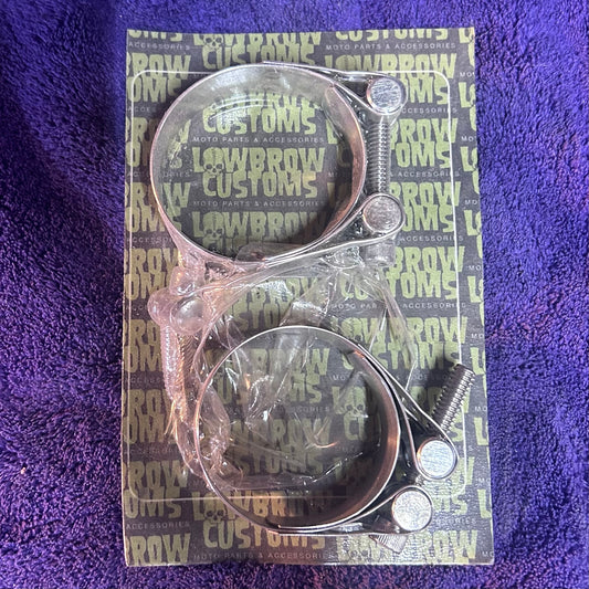 Lowbrow STAINLESS STEEL EXHAUST CLAMPS 1-3/4 INCH - MADE IN THE USA